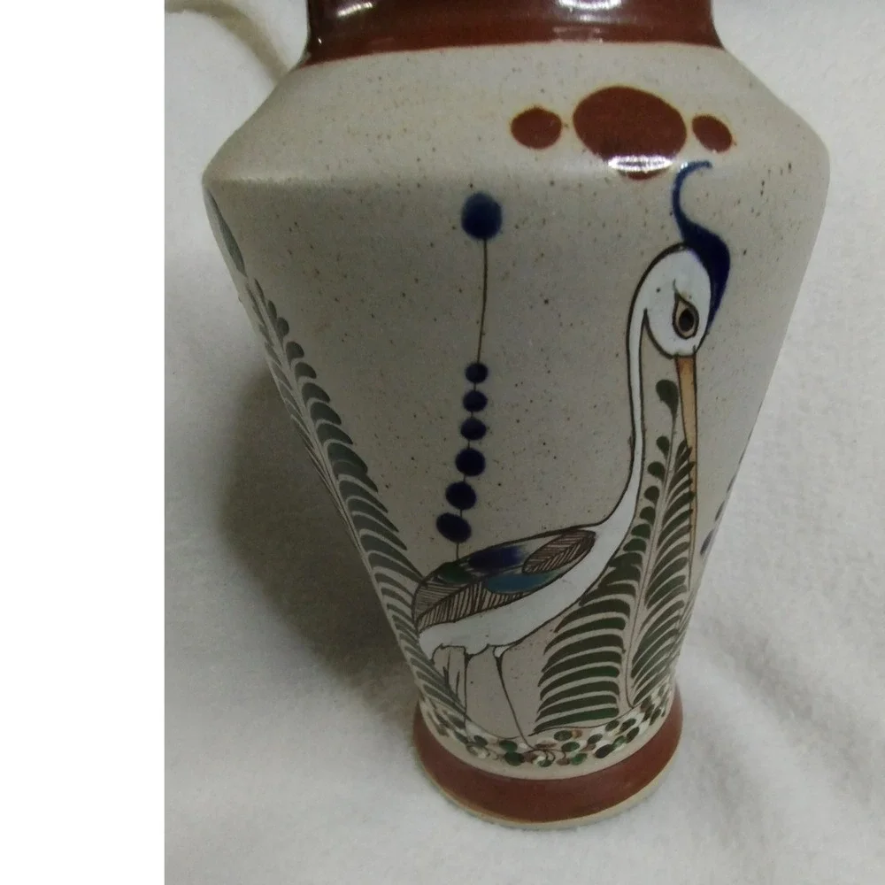 Handmade Mendez Mayers Pottery Vase‎ Bird Butterfly Folk Art Terracotta